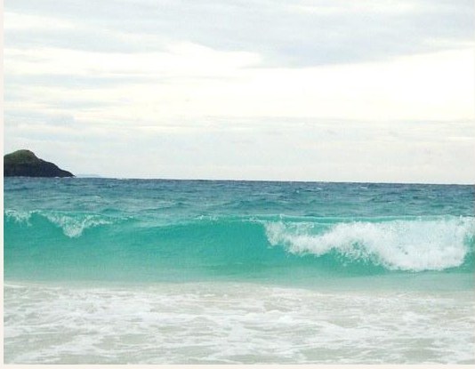 The turquoise colour of the water on the crossing